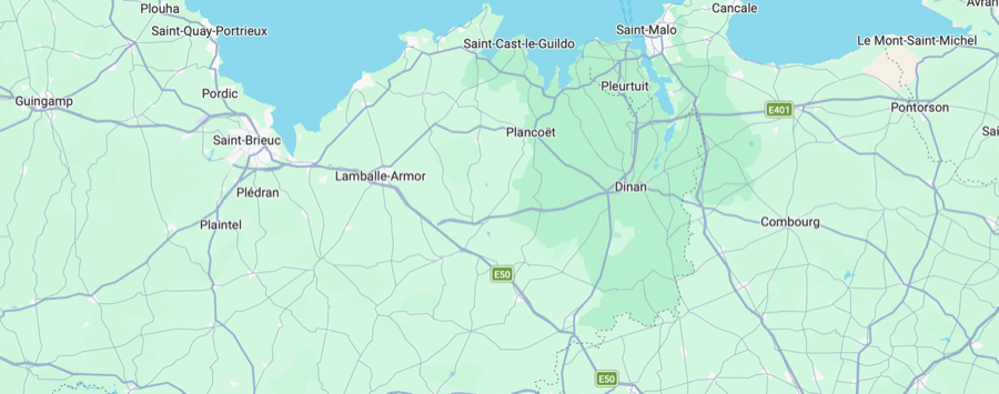 Carte des zones d'intervention AxR Plomberie